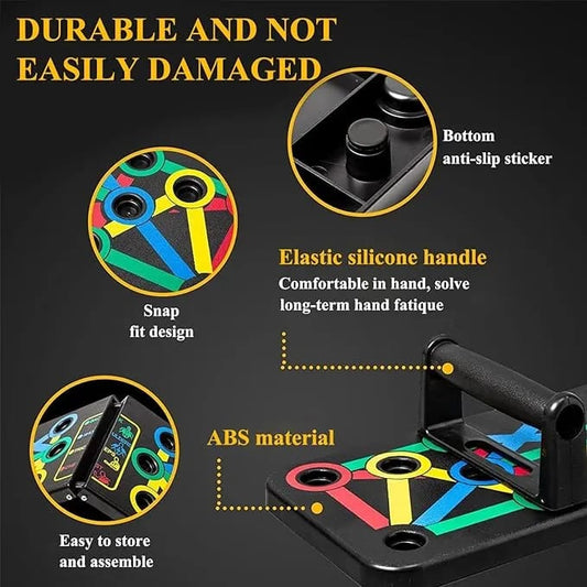 12in1 Multi Functional Push Up Board Set – Foldable Push Up Stand with Handles | Multi-Angle Workout Board for Chest, Arms & Core