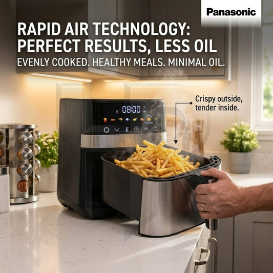Panasonic Smart Air Fryer HC-7252 – 7L Digital Air Fryer | 1600W Oil-Free Cooker