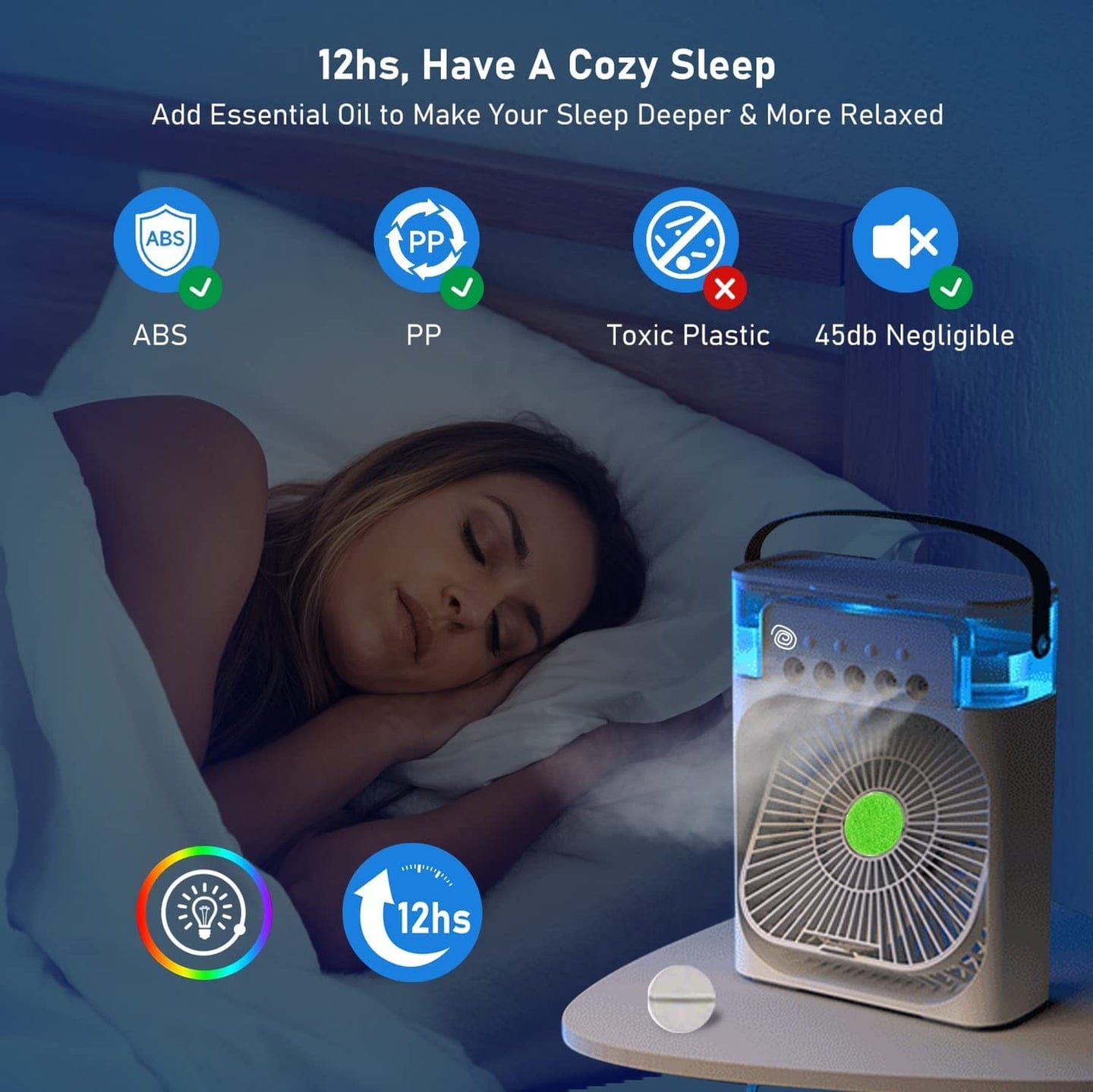 Mini AC Fan – 3-in-1 Portable USB Air Cooler | Desktop Cooling Fan with Humidifier