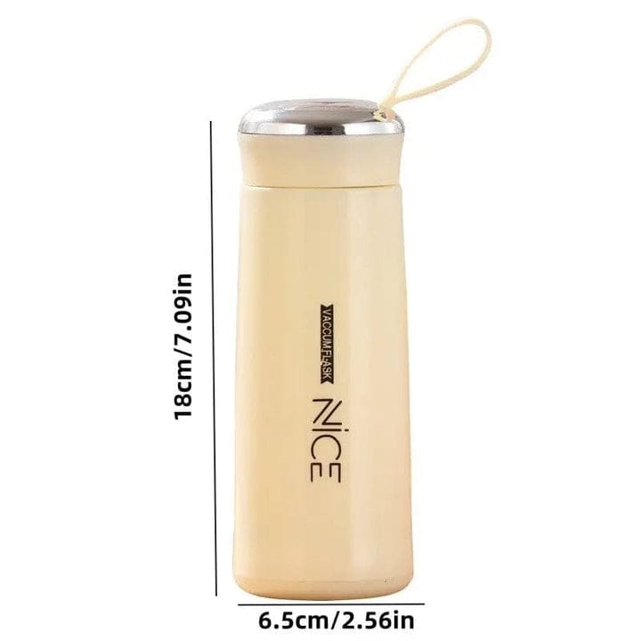 400ml Vacuum Flask Water Bottle – Stainless Steel Insulated Thermos | Leakproof Travel Mug with Strap | Hot & Cold Bottle for Men, Women & Kids