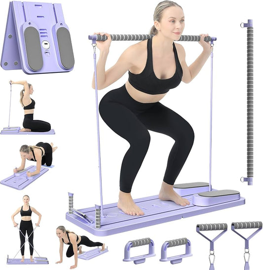 Pilates Board with Resistance Bands ā Foldable Full Body Workout Board | Home Gym Fitness Equipment