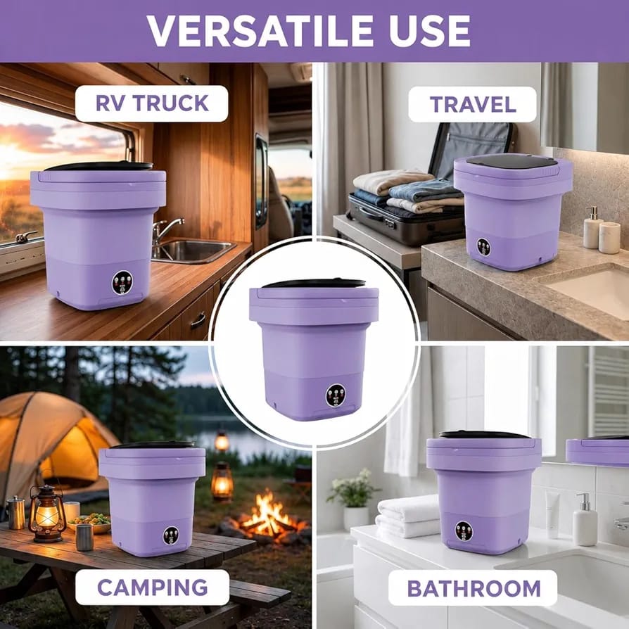 Portable Folding Mini Washing Machine – 11L Electric Foldable Washing Machine | Compact Laundry Washer for Baby Clothes, Underwear & Delicates