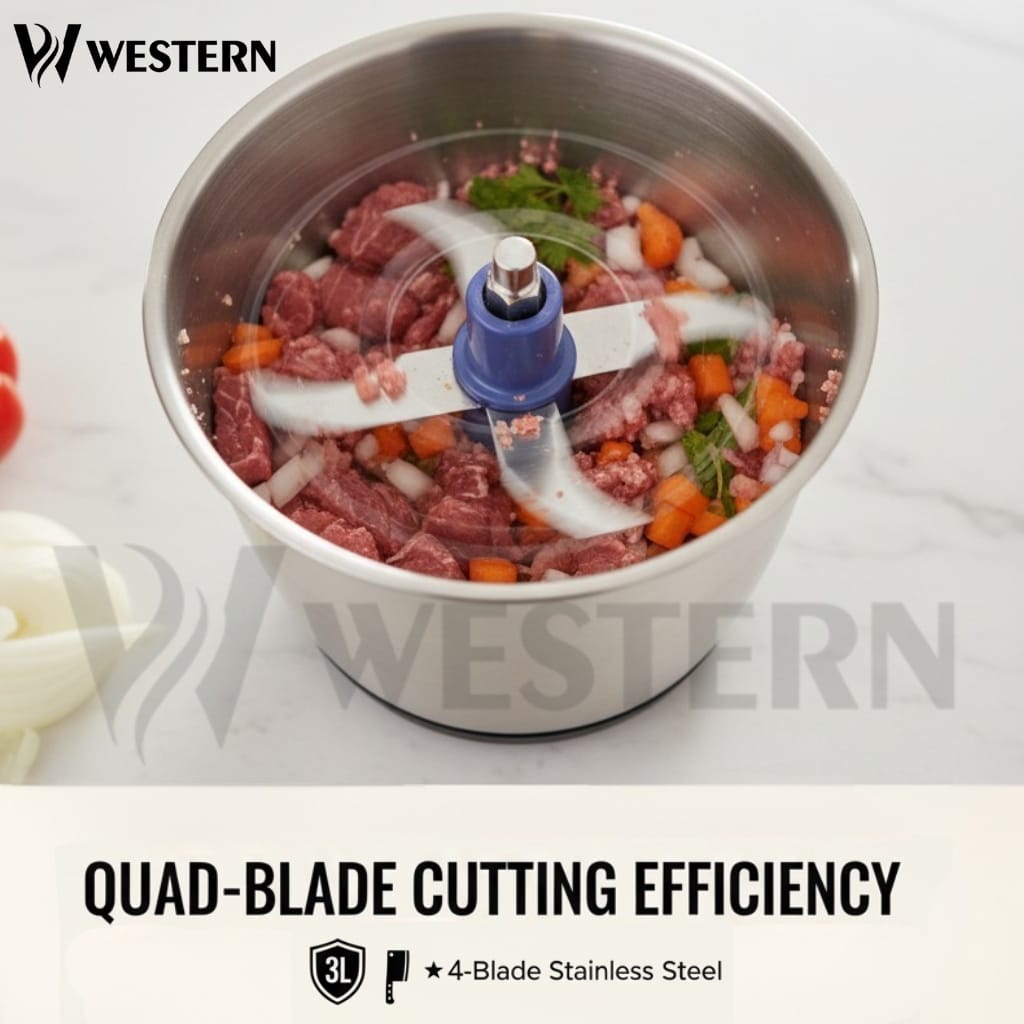 Western Vertical Chopper W-710 – 3L Electric Food Chopper Stainless Steel Bowl | 2-Year Warranty