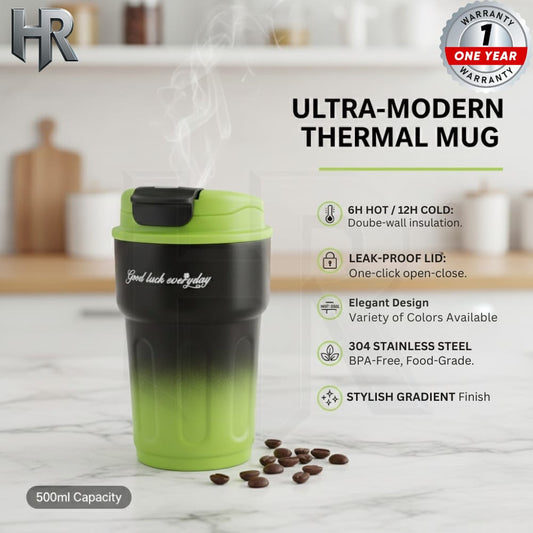 Coffee Tumbler – 500ml Smart Temperature Display Mug | Insulated Travel Coffee Cup with LED Heat Indicator