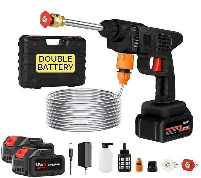 48Vf Pressure Washer Gun – Rechargeable Portable Car Washer