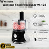 Western Food Processor W-123 – Large Capacity Bowl Chopper with 2 Speed + Pulse Control | 2-Year Warranty