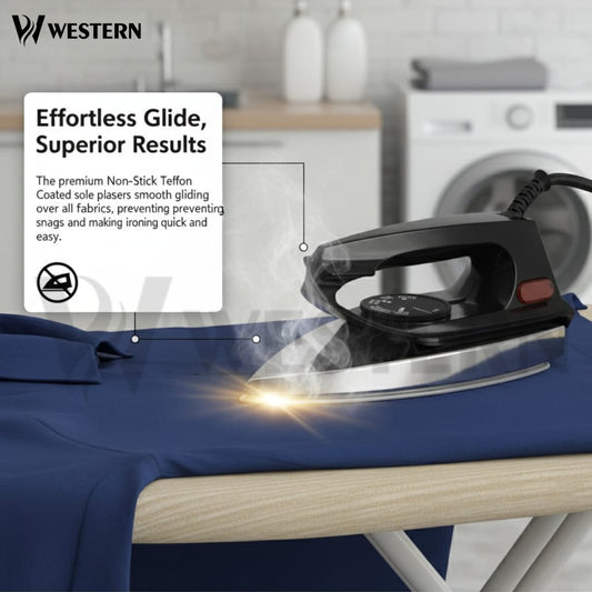 Western Automatic Dry Iron W-1270 – Non-Stick Soleplate | Lightweight & Energy Efficient