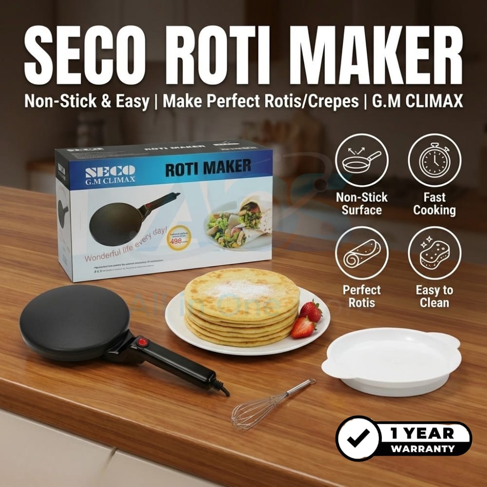 SECO Roti Maker – Non-Stick Electric Chapati Maker | Roti, Tortilla & Crepe Maker Machine