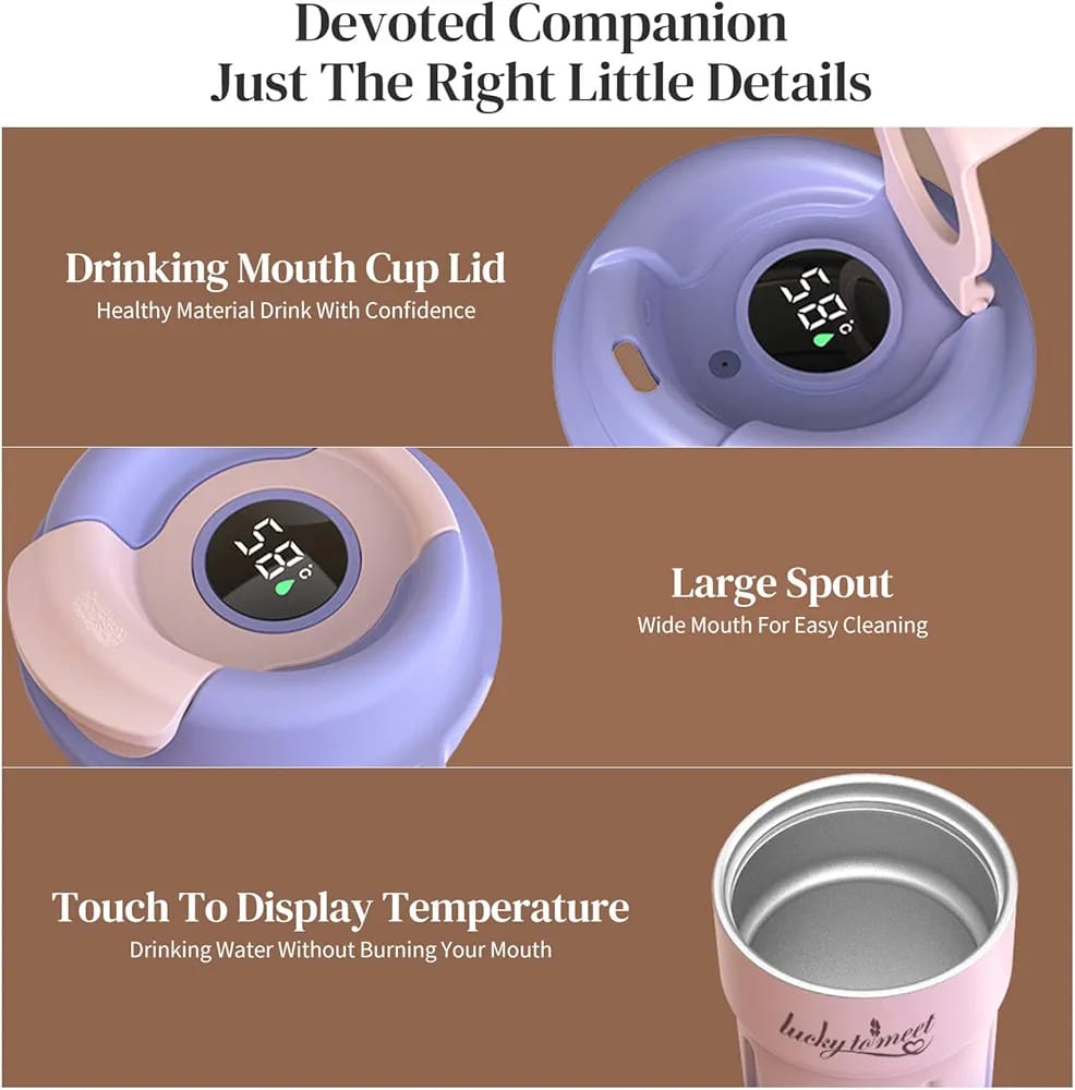 Coffee Tumbler – 500ml Smart Temperature Display Mug | Insulated Travel Coffee Cup with LED Heat Indicator