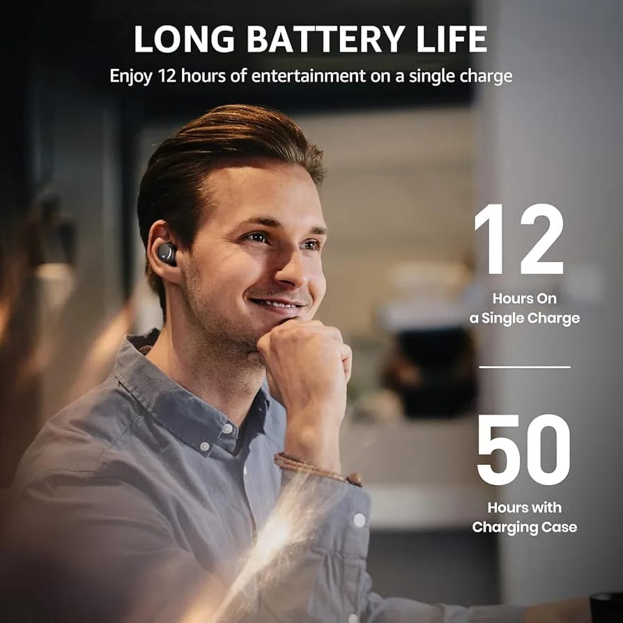 Wireless Earbuds – Mini True Wireless Bluetooth Earphones with Mic | Touch Control | Noise Reduction | Long Battery Life