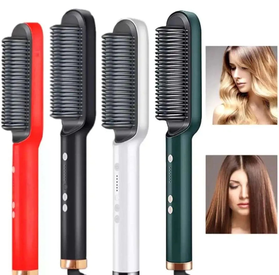 Ionic Ceramic Electric Hot Brush for Women – Hair Straightening & Styling Brush