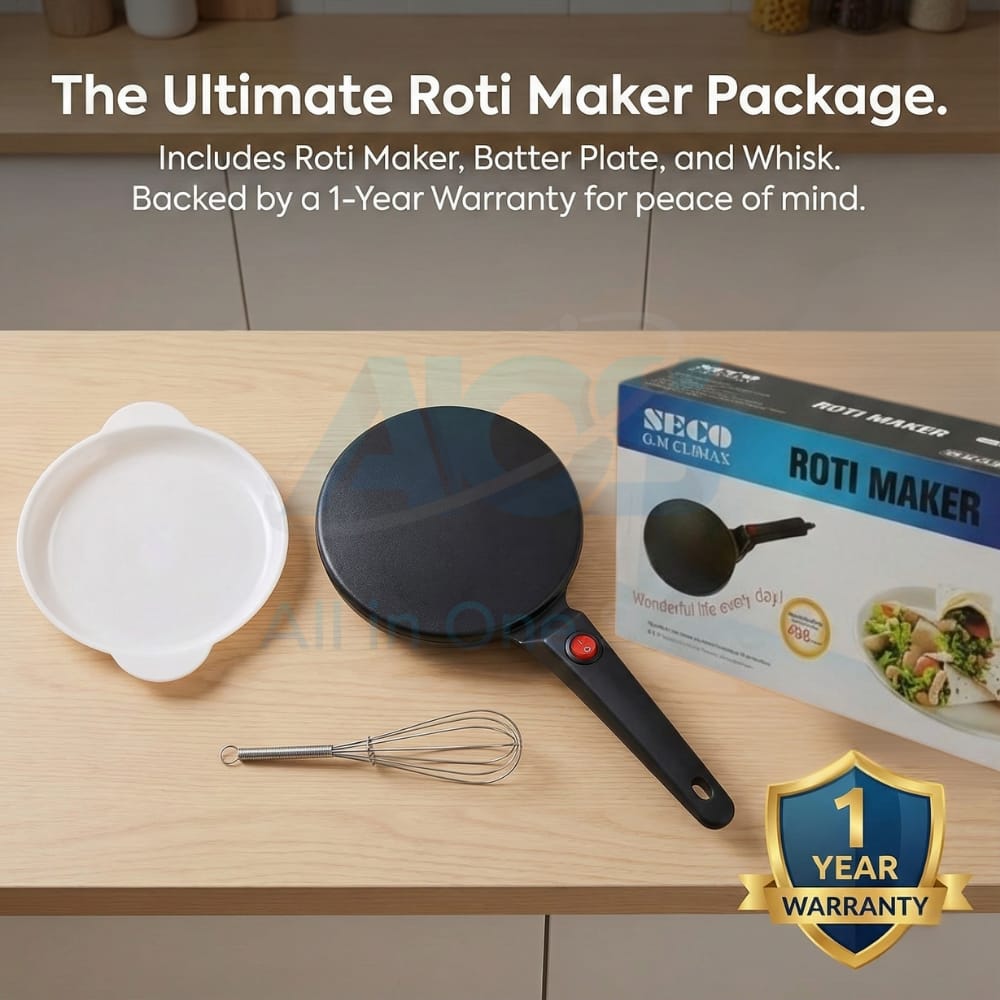SECO Roti Maker – Non-Stick Electric Chapati Maker | Roti, Tortilla & Crepe Maker Machine