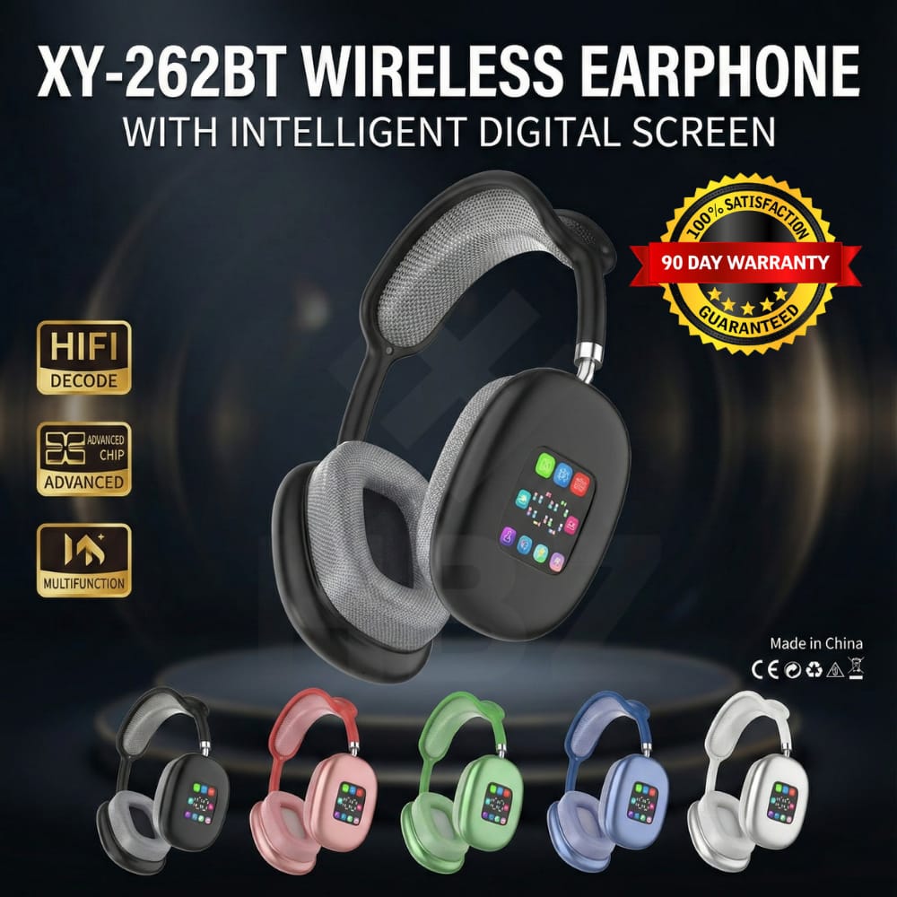 Wireless Headphones XY-262BT – Over-Ear Bluetooth Headset with Smart Touch Screen | HiFi Stereo Sound