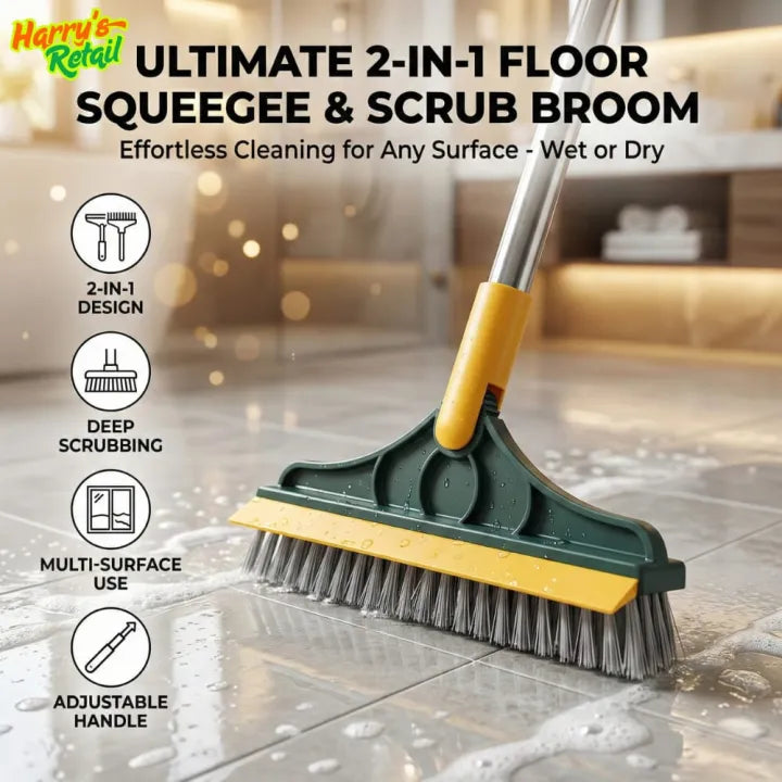 2-in-1 Floor Cleaning Brush with Scraper