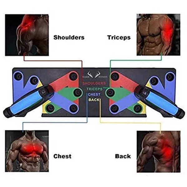 9in1 Multi-Functional Push Up Board Set with Pull Up Bar & Hand Gripper