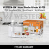 Western 4-in-1 Juicer Blender Grinder W-708 – 750W Heavy Duty Juicer Machine | Blender, Dry Mill & Chutney Grinder | 2-Year Warranty