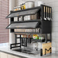 Over Sink Dish Rack – Multifunctional Kitchen Sink Organizer | Double Layer Storage Rack with Dish Holder, Knife Holder, Chopping Board Rack & Hooks