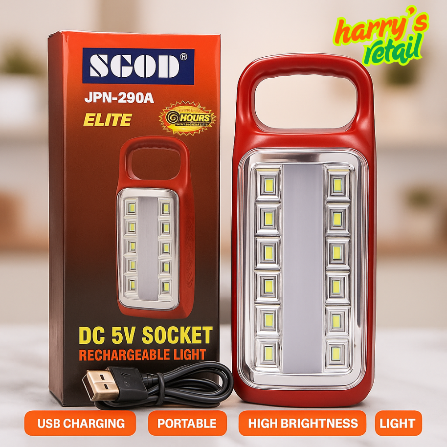 SGOD Elite JPN-290A Rechargeable LED Flashlight – High Lumen Outdoor Torch | Long-Lasting Battery | Waterproof Heavy Duty Flashlight