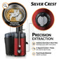 Silver Crest Electric Juicer Machine | Cold Press Juice Extractor | 65mm Wide Mouth | 1200ml Pulp Container | 500ml Juice Cup