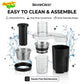 Silver Crest Electric Juicer Machine | Cold Press Juice Extractor | 65mm Wide Mouth | 1200ml Pulp Container | 500ml Juice Cup