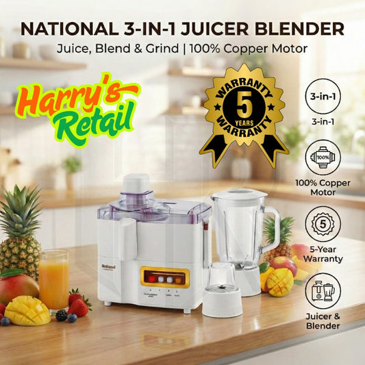 3-in-1 Juicer Blender Grinder Machine – Heavy Duty High-Speed Motor | Juicer, Blender & Dry Mill