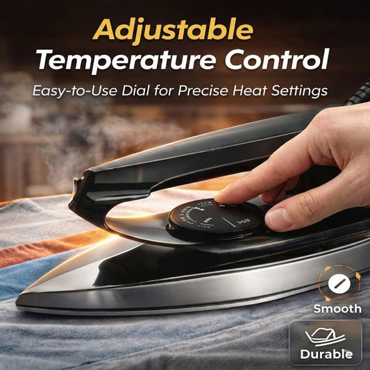 Dry Iron – 1000W Electric Iron for Clothes | 2 Years Warranty