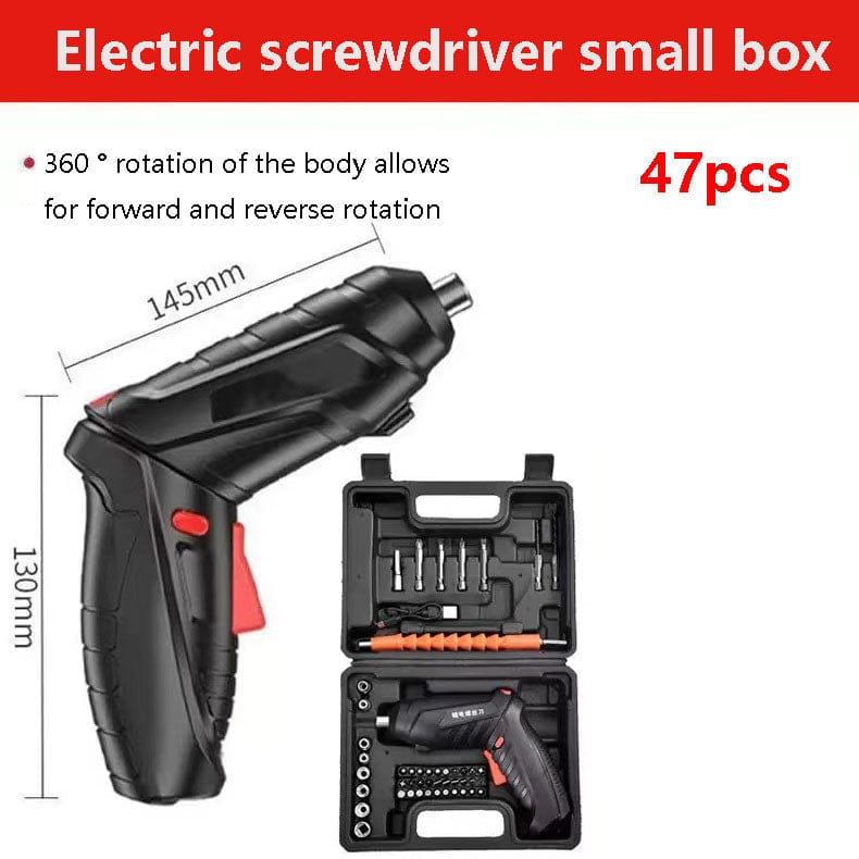 Cordless Screwdriver Drill – 47 PCS Mini Electric Screwdriver Kit | Rechargeable Power Drill with USB Charging | Forward & Reverse Rotation | Flexible Extension Shaft