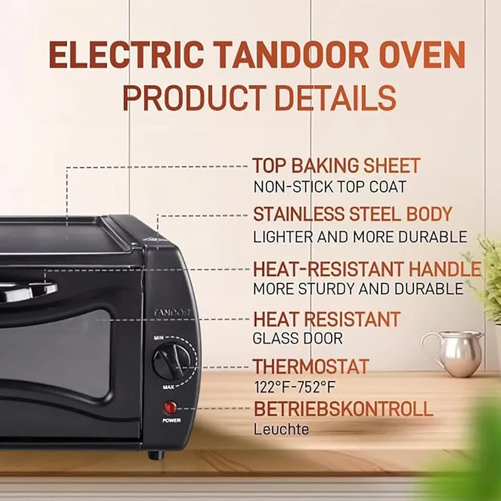 Electric Tandoor Oven – Ancher Plus 1700W | Multi-Function Roti Maker Oven | Pizza, Roti & Naan Oven | 1 Year Warranty