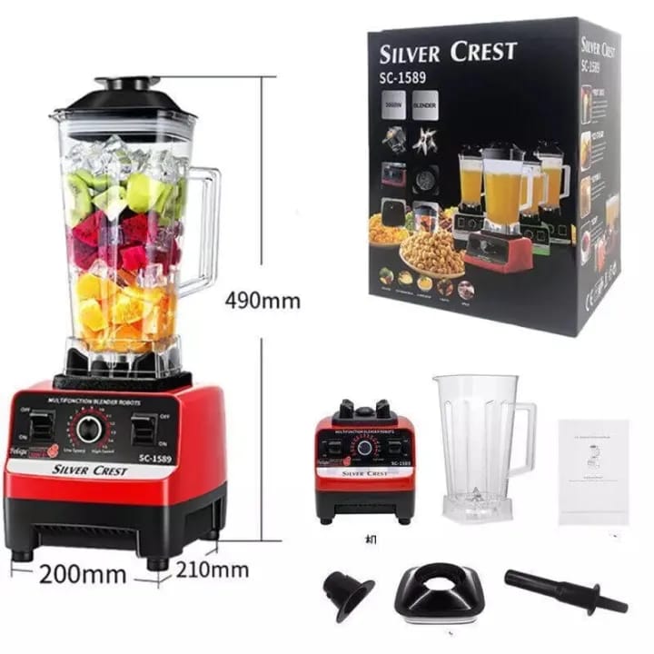 Silver Crest 2-in-1 Juicer Blender & Grinder – Heavy Duty Juicer Machine | High Speed Blender with Unbreakable Jar