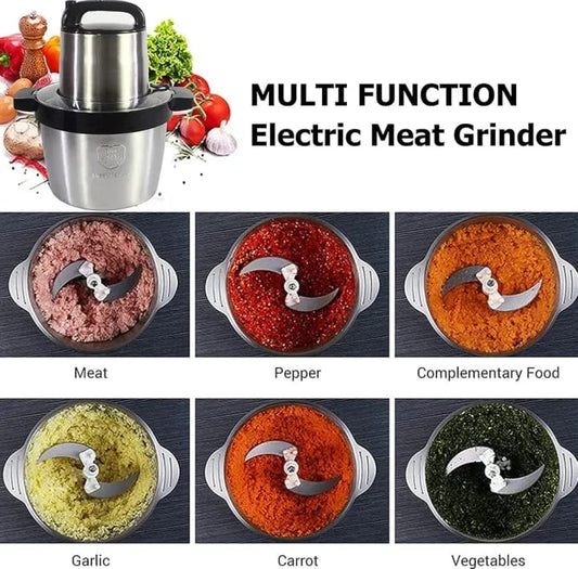6L Chopper Machine – King Size Electric Chopper | 304 Stainless Steel Bowl | Dual Speed Control | Heavy Duty Food Processor