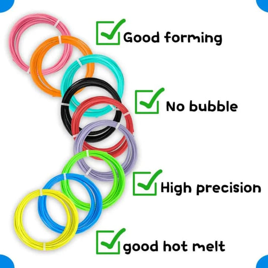 3D Pen Wires – PLA Filament Refill 1.75mm | 3D Pen Filament for 3D Printing Pen | 5m Roll Multicolor