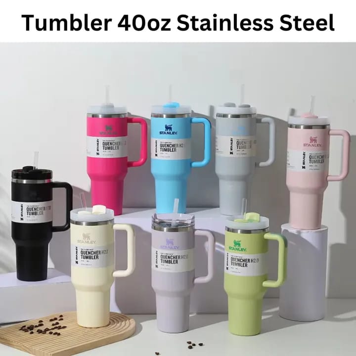 Stanley 40oz Tumbler – Travel Mug with Straw | Insulated Stainless Steel Thermos Cup | Hot & Cold Drink Travel Mug
