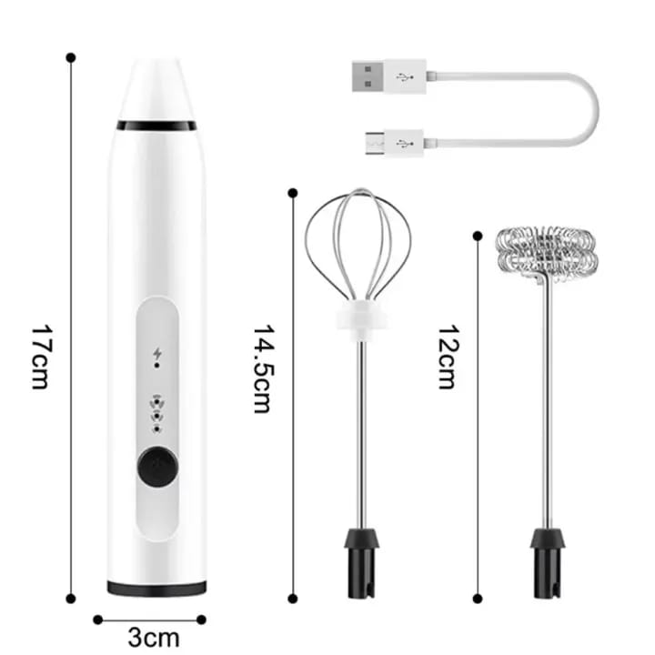 Rechargeable Coffee Beater & Egg Whisker – Portable Hand Mixer, Frother & Foamer | USB Charging