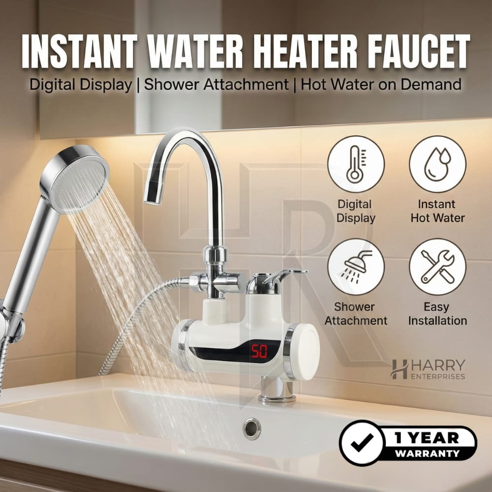 Instant Geyser – Hot Water Tap with Shower | Electric Water Heater Faucet | Heating Faucet Tap for Kitchen & Bathroom