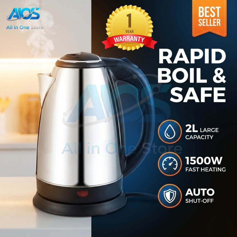 2L Electric Kettle – Fast Boil Water Kettle | Sleek Modern Design | Large Capacity Electric Tea Kettle