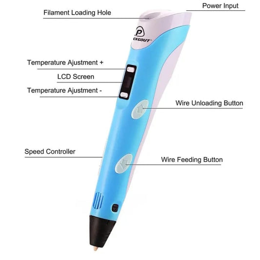 3D Pen – 3D Printing Pen with LCD Display | Safe & Precise DIY Drawing Pen for Kids & Adults | USB Rechargeable | Non-Toxic PLA Refills