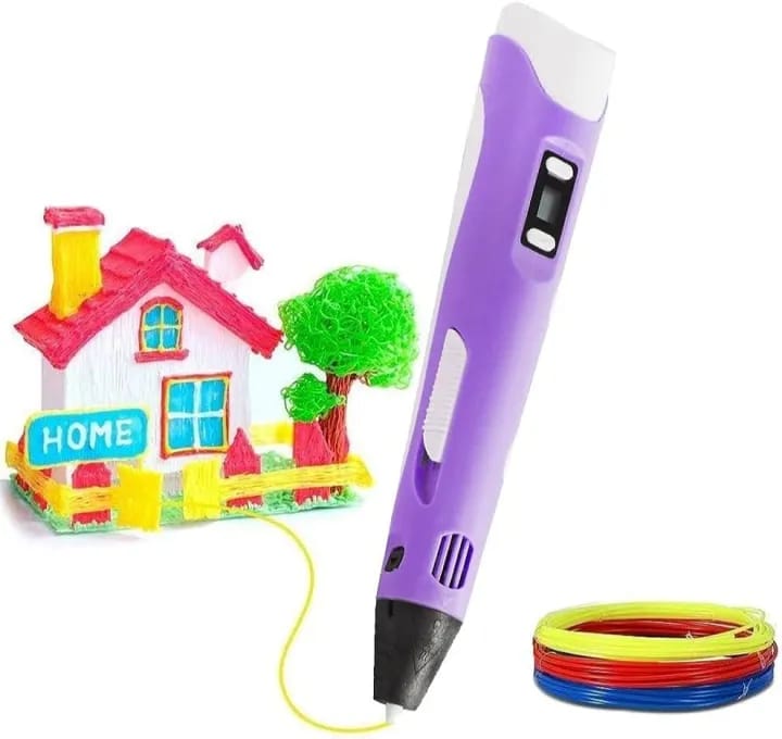 3D Pen – 3D Printing Pen with LCD Display | Safe & Precise DIY Drawing Pen for Kids & Adults | USB Rechargeable | Non-Toxic PLA Refills