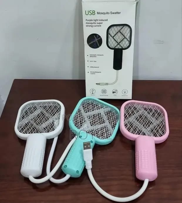 USB Electric Mosquito Killer Racket – Rechargeable Mosquito Swatter with LED Light | Portable Plug & Play Mosquito Zapper | Fly & Insect Killer