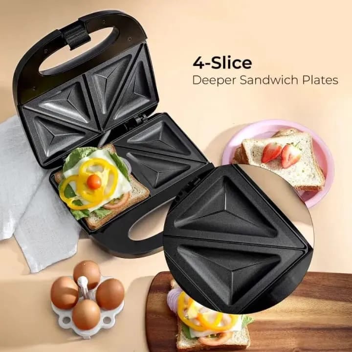2-Slice Sandwich Maker | Fast Heating Toast & Snack Maker | Cool Touch Handle