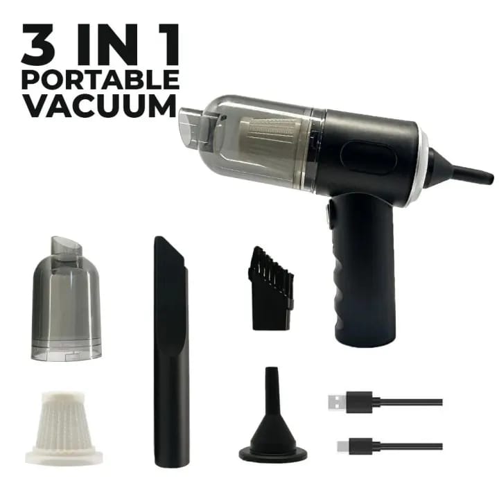 3in1 Vacuum Cleaner – Rechargeable Dual-Mode Cordless Vacuum & Air Blower | Mini Handheld Cleaner for Car, Laptop, Keyboard, Sofa, Carpet, AC