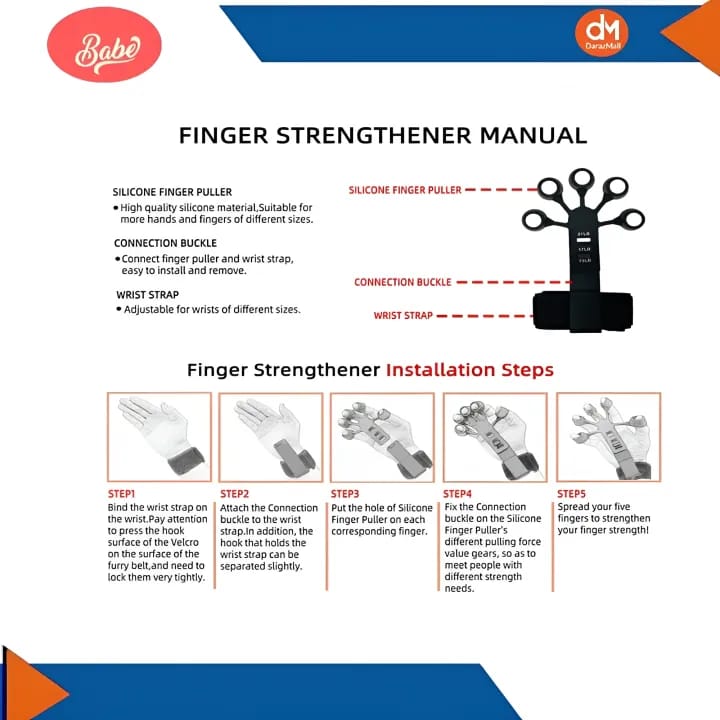 Hand Gripper – Adjustable Hand Grip Strengthener | Forearm, Wrist & Finger Exerciser