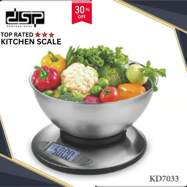 Digital Kitchen Scale – Weight Machine with 2000ml Tray | Accurate Food Weighing Scale