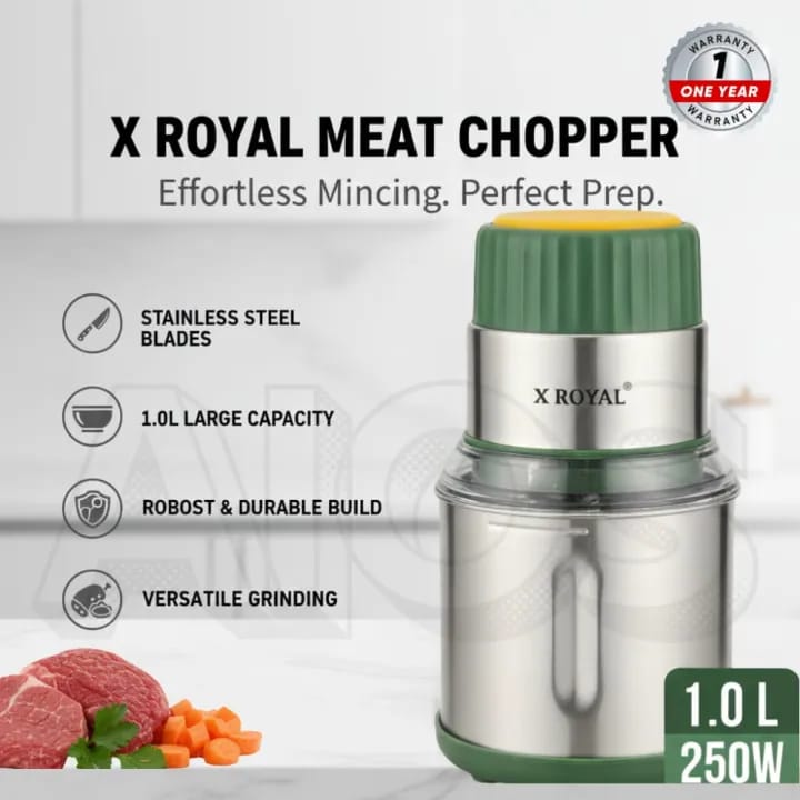 1L Electric Chopper Machine – Compact Food Processor | Vegetable, Meat & Spice Chopper | Stainless Steel Blades