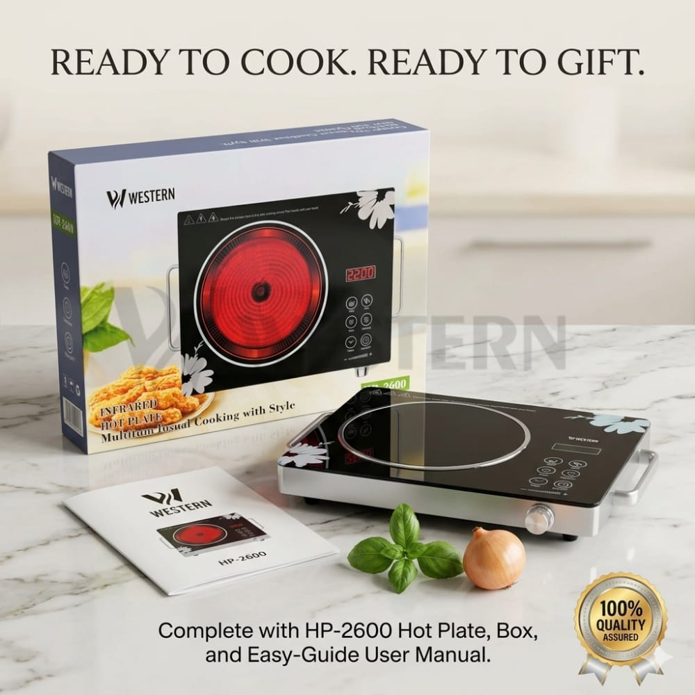 Western Infrared Induction Cooker 2200W – Touch Control Electric Stove | Portable Ceramic Cooktop | 2 Years Warranty