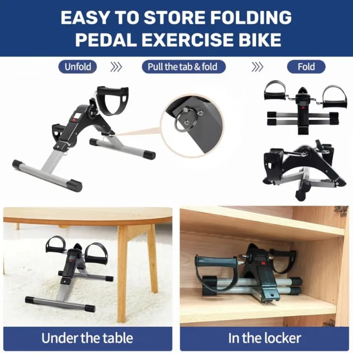 Digital Mini Exercise Cycle – Portable Pedal Exerciser with LCD Display | Adjustable Resistance