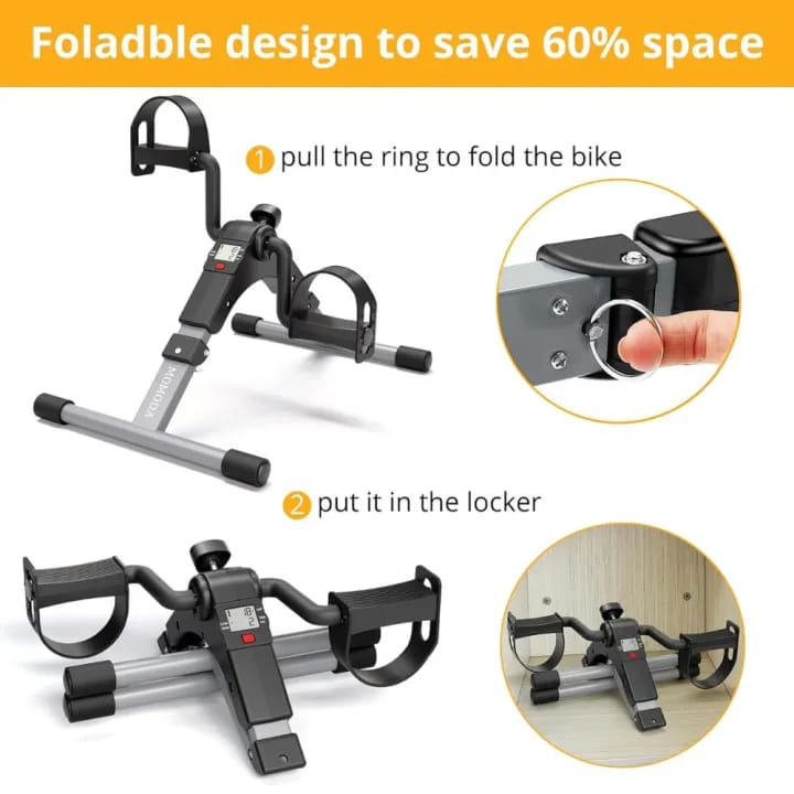 Digital Mini Exercise Cycle – Portable Pedal Exerciser with LCD Display | Adjustable Resistance