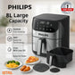 Philips 8L Air Fryer – 1500W Powerful Oil-Free Air Fryer | 90% Less Oil Healthy Cooking