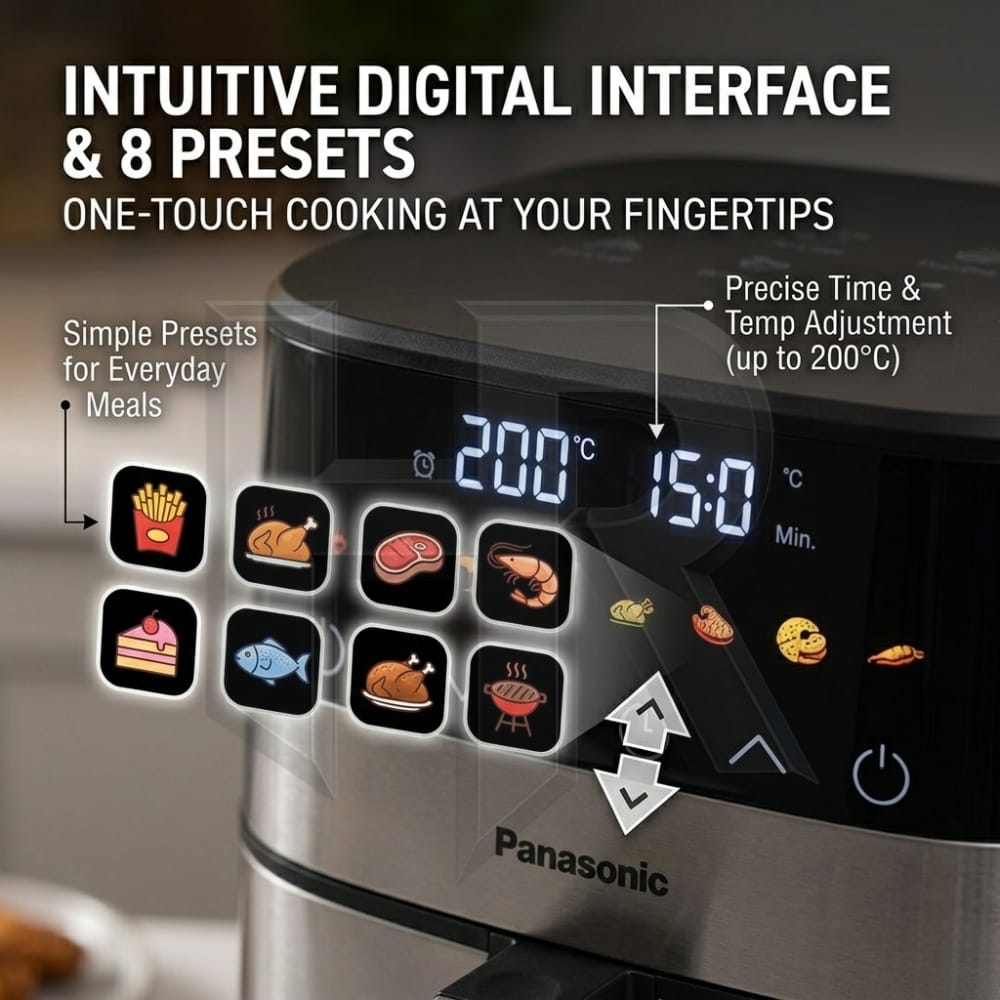 Panasonic Smart Air Fryer HC-7252 – 7L Digital Air Fryer | 1600W Oil-Free Cooker