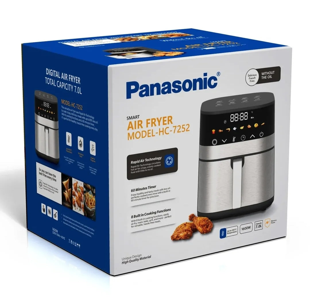 Panasonic Smart Air Fryer HC-7252 – 7L Digital Air Fryer | 1600W Oil-Free Cooker