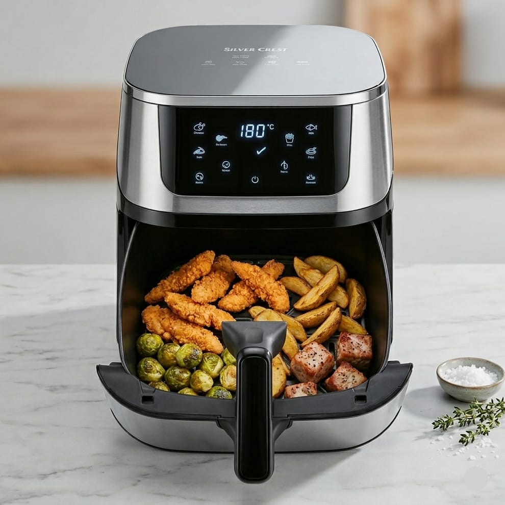 Silver Crest 12L Air Fryer – 2800W Smart Digital Air Fryer | Large Capacity Oil-Free Cooker | Rapid Air Technology